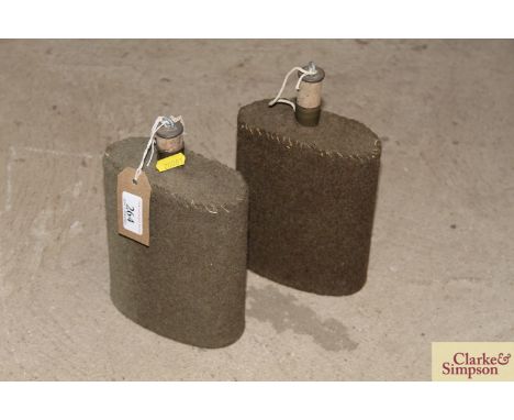 Two army water bottles 