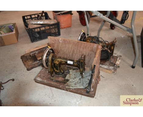 Two vintage sewing machines AF