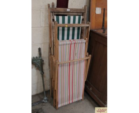 Four vintage deck chairs 
