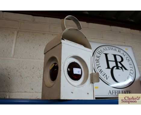 A rare white painted Clarington road lamp