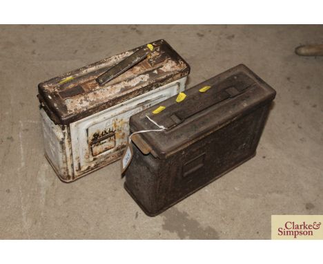 Two WW2 ammunition boxes 