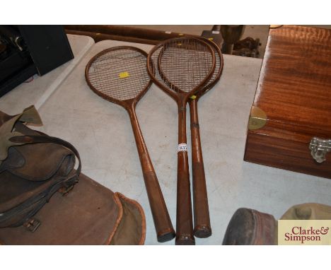Three vintage badminton rackets 