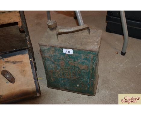 A Pratt's vintage petrol can 