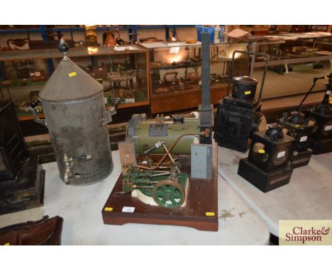 A vintage horizontal steam powered beam engine 