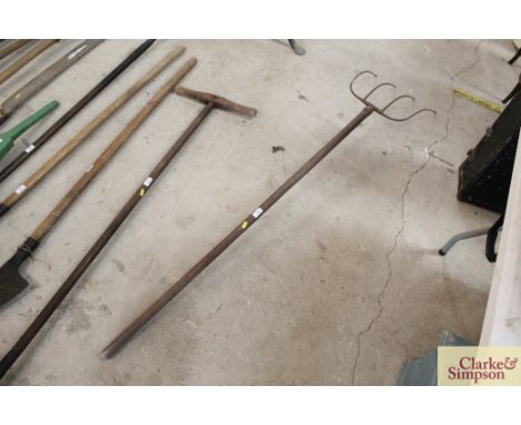 A four pronged pitch fork