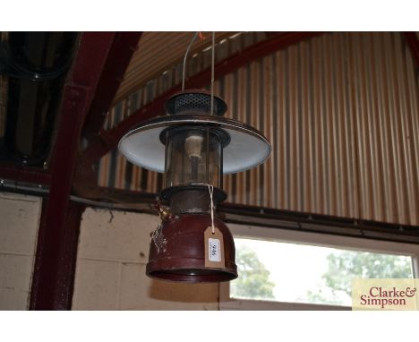 A vintage Tilley type enamel lamp