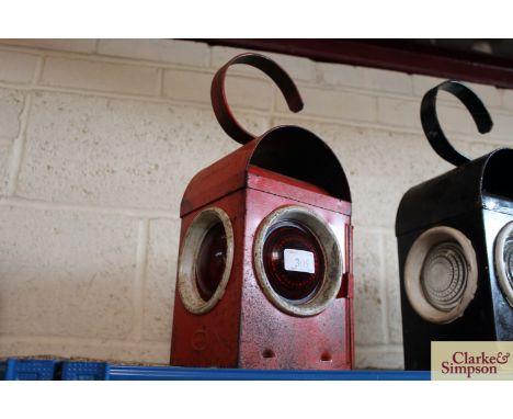 A vintage red road lamp "Greenham"
