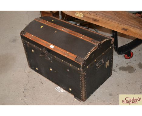 A vintage domed battened trunk