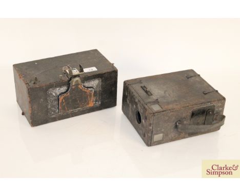 An Eastman Kodak number4 Panoram-Kodak camera, and a large vintage box camera 