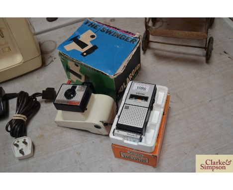 A Binatone Memocorder and a Swinger Polaroid land camera