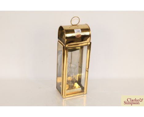A brass Shepperton Nauticalia lamp complete and in working order