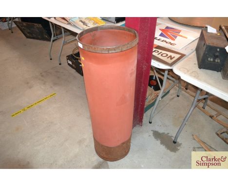 A metalware mounted cylindrical hopper / waste bin