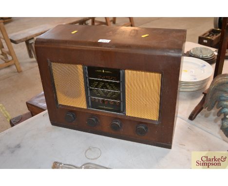 A Bush walnut cased vintage ACH radio - sold as collector's item 