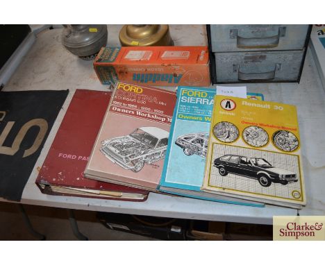 Service Literature for Ford Consol Corsair range, and Ford Cortina manual, Ford Sierra manual, and  Renault 30 Owners worksho