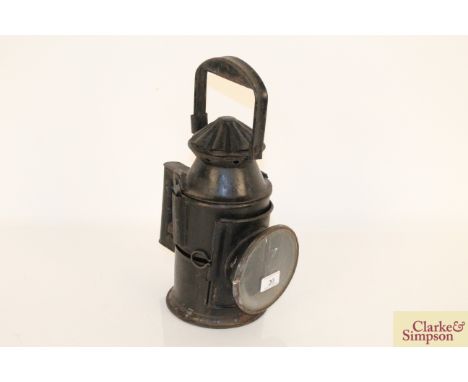 A vintage railway signal lamp