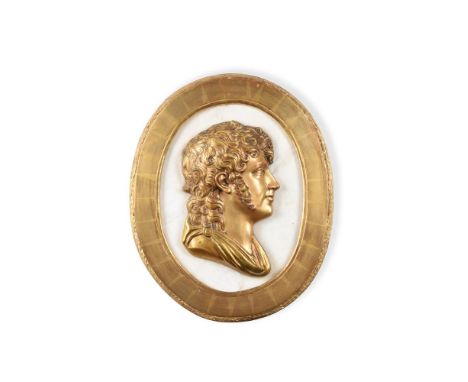 A GILT BRONZE PROFILE PORTRAIT OF JOACHIM MURAT, KING OF NAPLES (1771-1813)  ITALIAN, EARLY 19TH CENTURY   Portrayed in profi