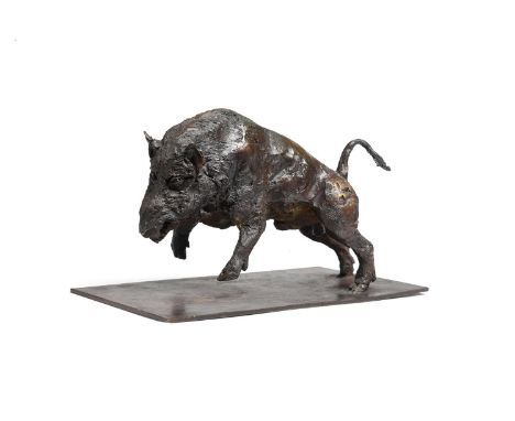 λ &nbspMARTIN KNOWELDEN (BRITISH B. 1943) RUNNING BOAR Bronze With cast monogram signature "M" in circle 15 x 23cm (5¾ x 9 in