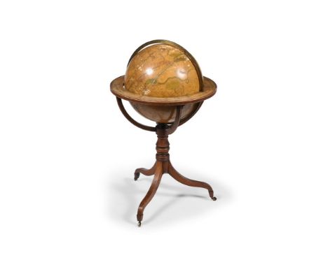 A GEORGE III 18 INCH CELESTIAL FLOOR-STANDING LIBRARY GLOBE  W. AND T.M. BARDIN, LONDON, CIRCA 1800  The sphere applied with 