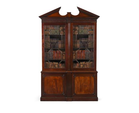 A GEORGE III MAHOGANY LIBRARY BOOKCASE IN THE MANNER OF WILLIAM HALLET, CIRCA 1780 253cm high, 154cm wide, 41cm deep  Provena