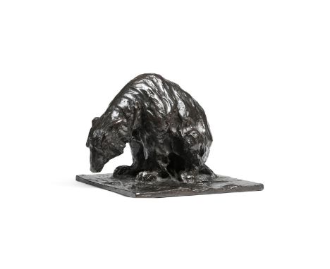 λ &nbspGUIDO RIGHETTI (ITALIAN 1875-1958)  POLAR BEAR  Bronze  Signed to cast  17 x 22cm (6½ x 8½ in.)   Condition Report:  S