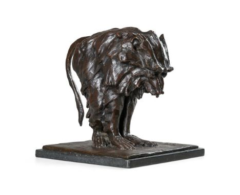 λ &nbspGUIDO RIGHETTI (ITALIAN 1875-1958)  BABOON  Bronze Signed to cast, dated 1917  38 x 35cm (14¾ x 13¾ in.)    Condition 
