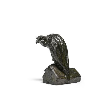 λ &nbspGUIDO RIGHETTI (ITALIAN 1875-1958)  EAGLE WITH PREY  Bronze  Signed to cast and numbered 4  25 x 25cm (9¾ x 9¾ in.)   