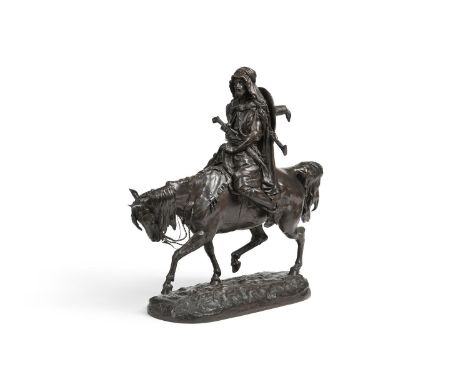 CAST BY CHOPIN AFTER THE MODEL BY EVGENII LANCERAY, A RUSSIAN EQUESTRIAN BRONZE FIGURE OF AN ARAB SHEIKH RIDING A HORSE LATE 