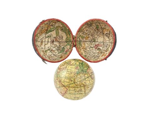 A FINE GEORGE III 2.75 INCH TERRESTRIAL POCKET GLOBE  NICHOLAS LANE, LONDON, PUBLISHED 1776  The sphere applied with twelve h