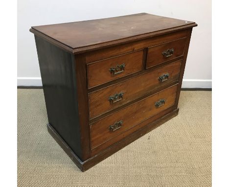 A late Victorian mahogany chest of two short over two long drawers, 96.5 cm wide x 50.5 cm deep x 77 cm high and two 19th Cen