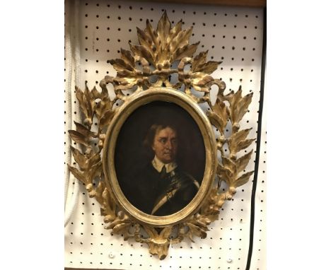 G BENETTI AFTER SIR PETER LELY "Oliver Cromwell", a portrait study in armour, oil on board, unsigned, inscribed verso "Oliver