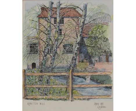 Leyden (British, late 20th century) Tillington, Sussex;Runcton Mill; and Sidlesham Rhapsody,three pen, ink, and colour archit