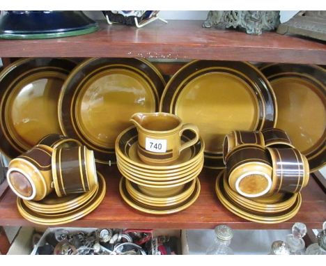 A Royal Alma light brown with dark brown decoration coffee set and dinner plates