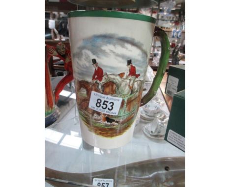 A First Over pottery tankard featuring hunt scene