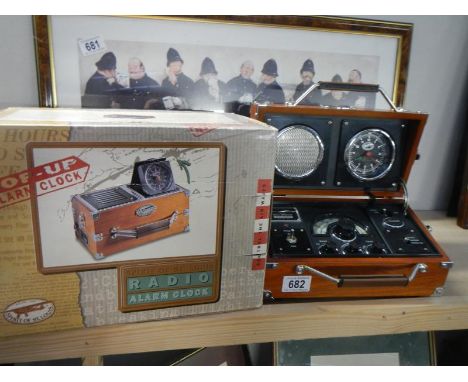 A boxed Spirit of St. Louis vintage style radio alarm clock