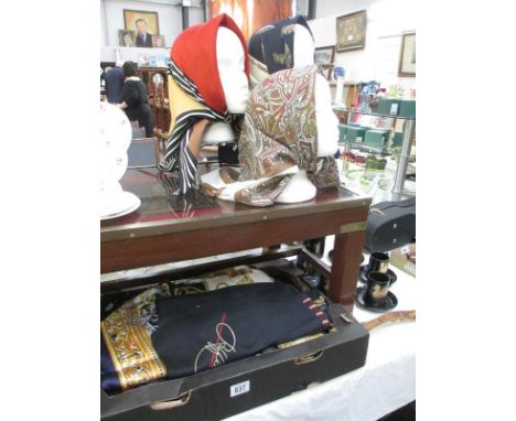 A good collection of over 60 vintage and modern head scarfs