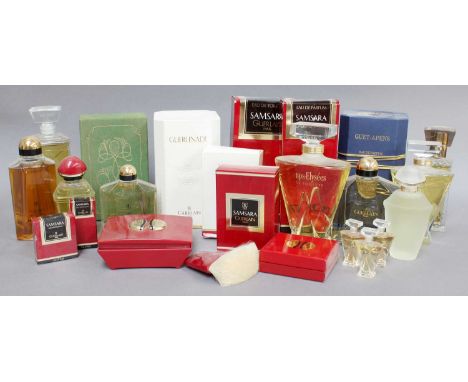 Assorted Guerlain Dummy Factices and Scent Bottles including Samsara, Jardins de Bagatelle, Heritage, Champs Elysees; and two