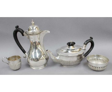 A Collection of Assorted Silver, comprising a teapot, Sheffield, 1890; a cream jug and a sugar bowl, London, 1902 and 1903 an