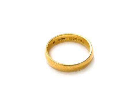 A 22 Carat Gold Band Ring, finger size M1/2Gross weight 5.9 grams.