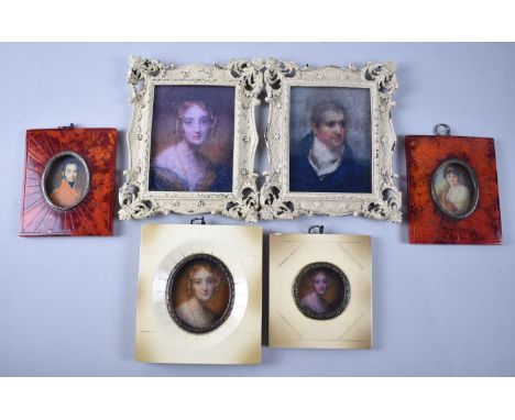 A Collection of Various Reproduction Framed Miniature Portrait Miniature Prints 