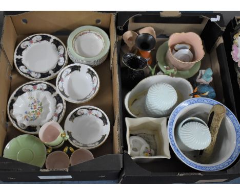 A Collection of Various Ceramics to comprise Oriental Planter, Part Crown Green and Pink Tea Sets Etc 