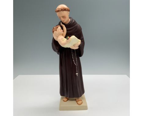 The figurine showcases intricate details, such as the delicate folds of Saint Anthony's robe and the gentle expression on the