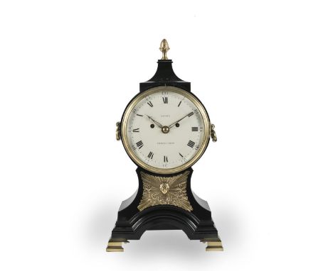 A GEORGE III EBONISED BRACKET CLOCKLeuroux, Charing CrossWith circular signed enamel dial and signed circular movement with a