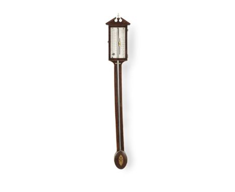 A 19TH CENTURY MAHOGANY MERCURY STICK BAROMETER100cm (39in) highThis lot is subject to the following lot symbols: TPTP Lot wi