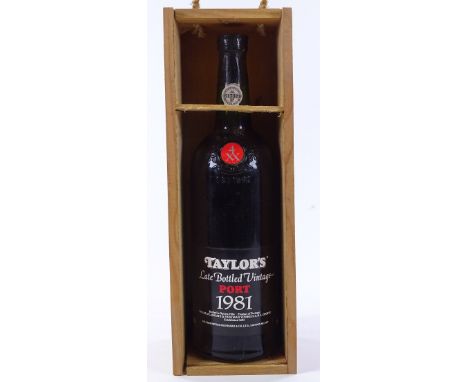 A magnum bottle of Taylor's 1981 late bottle Vintage port