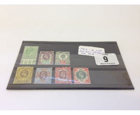 GB 1902-11 light mtd mint 0.5d,1.5d,2d,3d,9d,19d,1/- Cat £615.