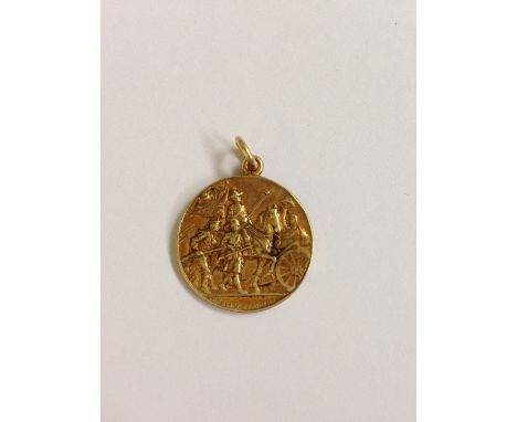 A gold Baden Powell Justice & Empire Boer War miniature Commemorative medal (6.7 grams).