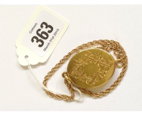 A fine quality Victorian front and back gold locket bearing initials A.E.I., engraved design to reverse, containing two minia
