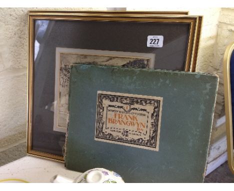 Frank Brangwyn: a set of five framed and glazed etchings, originally contained in the Studio Modern Masters of Etching book, 