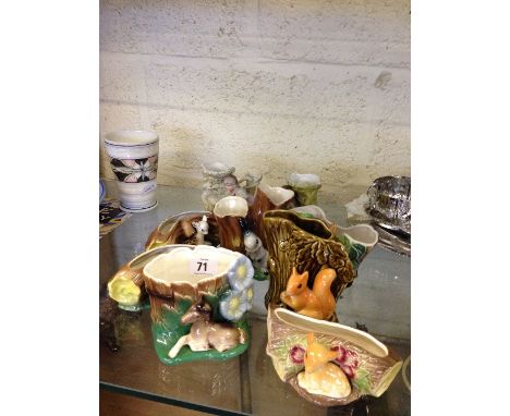 A collection of various Hornsea china posy holders and two Bisque china posy holders.