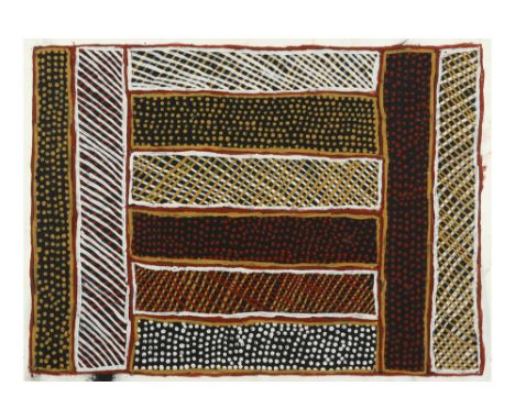 Australian Aboriginal Art from the Tiwi Islands : a painting by Jean-Baptist Apuatimi  with certificate dd 1995 || AUSTRALISC